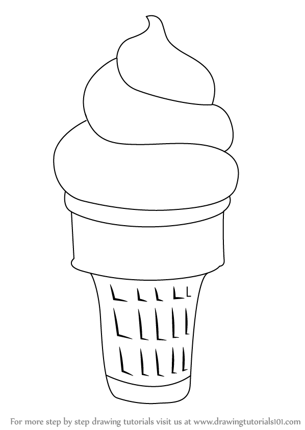 Learn How To Draw Ice Cream Cone Ice Creams Step By Step Drawing Tutorials