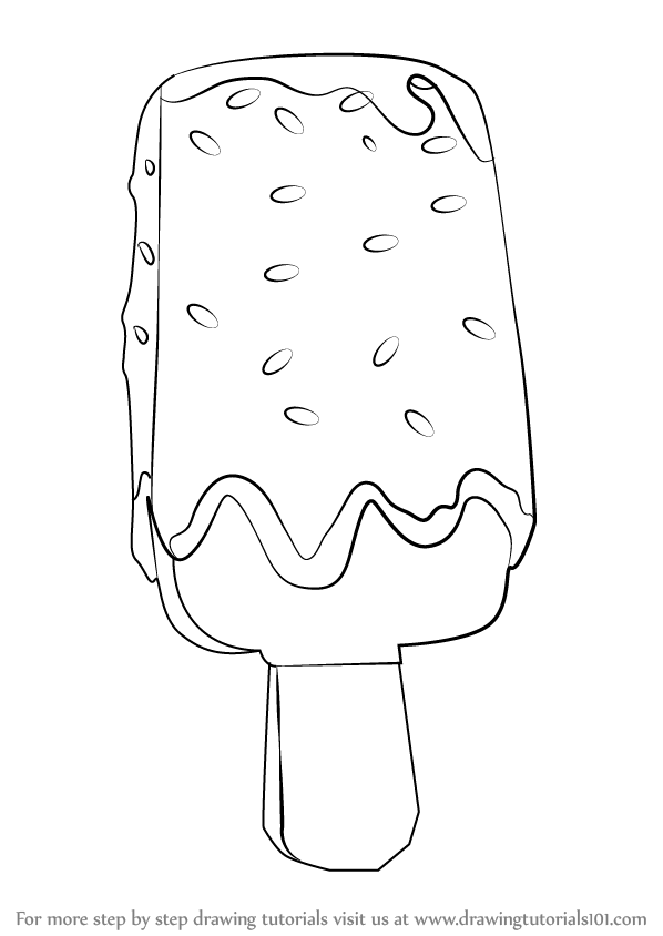 Learn How To Draw Popsicle Chocolate Ice Cream Ice Creams Step By Step Drawing Tutorials