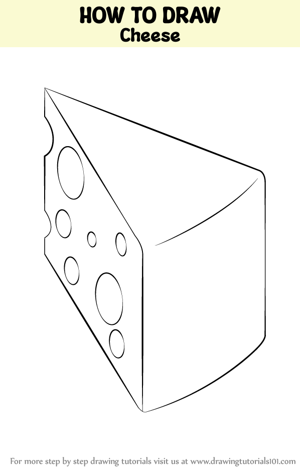 How to Draw Cheese (Snacks) Step by Step