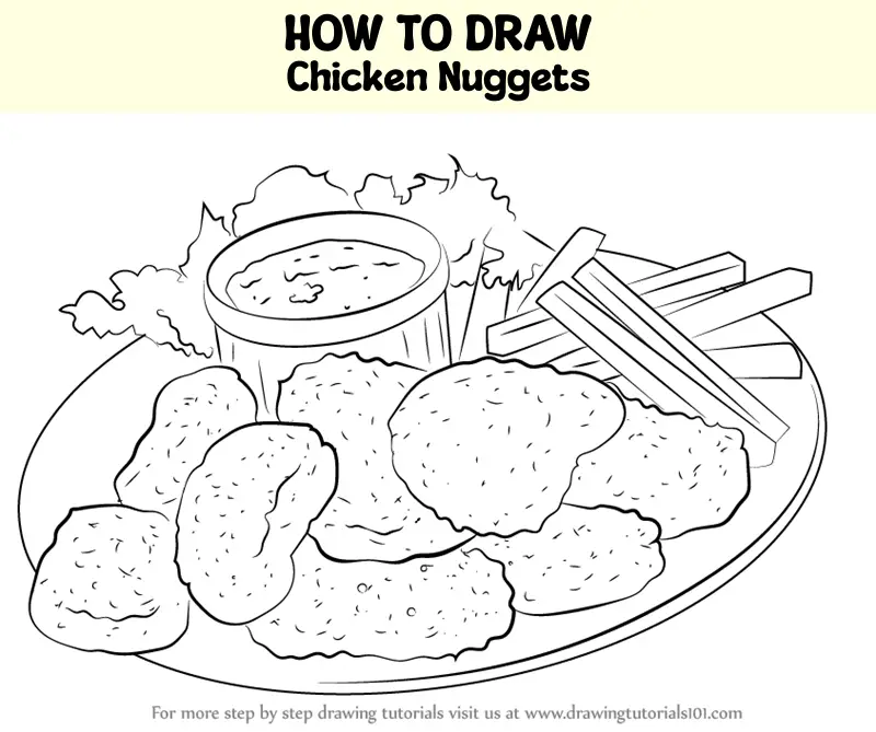 Chicken Nuggets Outline Art PNG Transparent Images Free Download | Vector  Files | Pngtree