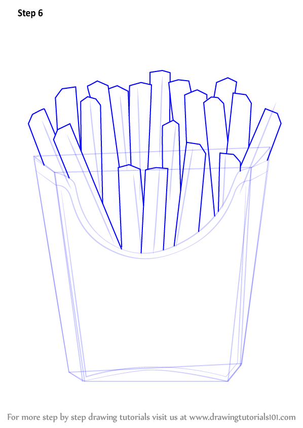 Learn How to Draw French Fries (Snacks) Step by Step : Drawing Tutorials