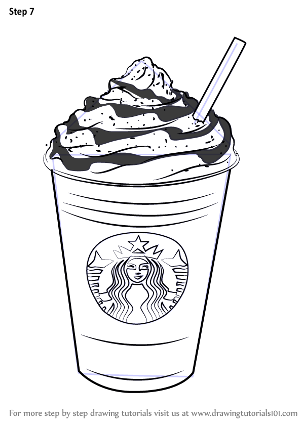 Step by Step How to Draw Frappuccino : DrawingTutorials101.com