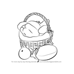 How to Draw Vegetable Basket Easy