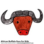 How to Draw an African Buffalo Face for Kids