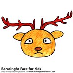 How to Draw a Barasingha Face for Kids