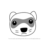 How to Draw a Black-Footed Ferret Face for Kids