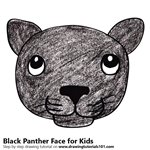 How to Draw a Black Panther Face for Kids