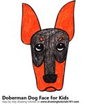 How to Draw a Doberman Dog Face for Kids