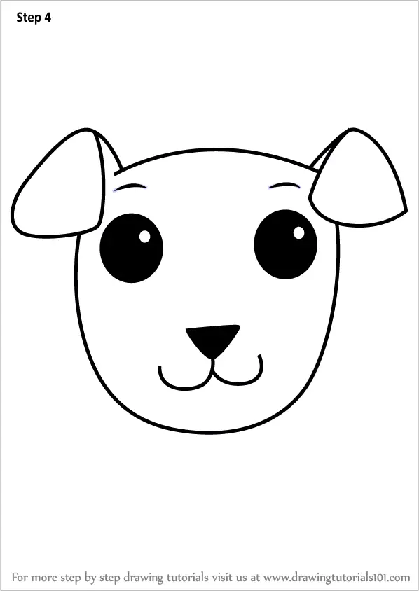 Cool Step By Step Dog Face Drawing For Kids