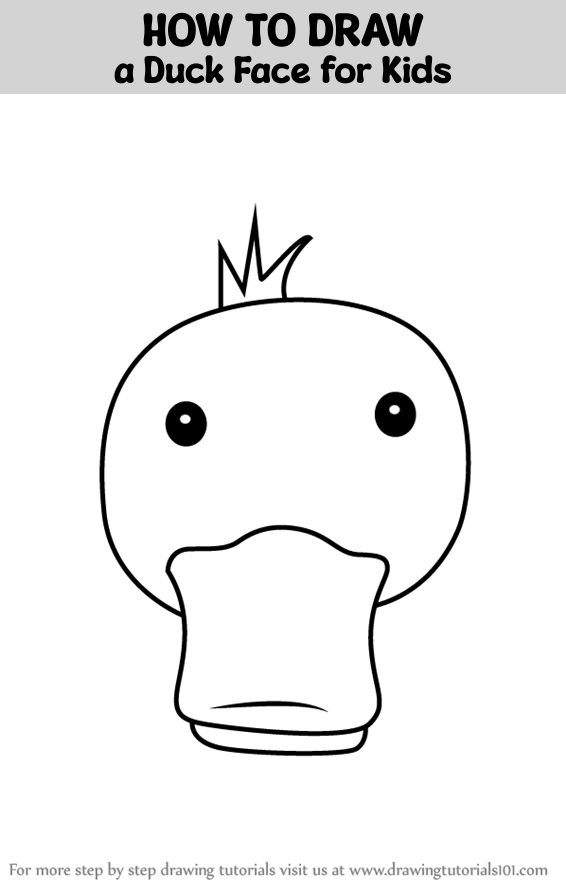 How to Draw a Duck Face for Kids (Animal Faces for Kids) Step by Step