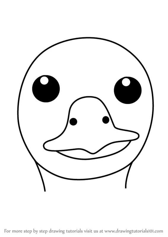 Learn How to Draw a Goose Face for Kids (Animal Faces for Kids) Step by