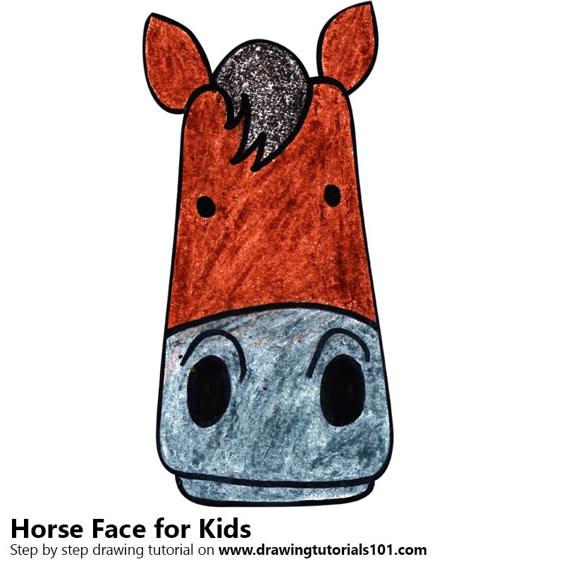 how to draw a horse head step by step for kids