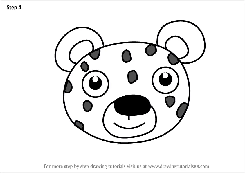 Learn How to Draw a Jaguar Face for Kids (Animal Faces for Kids) Step by  Step : Drawing Tutorials