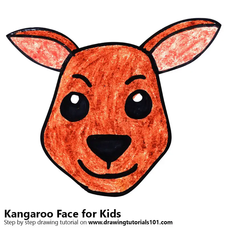 Learn How to Draw a Kangaroo Face for Kids (Animal Faces for Kids) Step by  Step : Drawing Tutorials