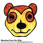 How to Draw a Meerkat Face for Kids