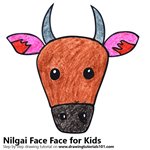 How to Draw a Nilgai Face for Kids