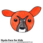 How to Draw a Nyala Face for Kids
