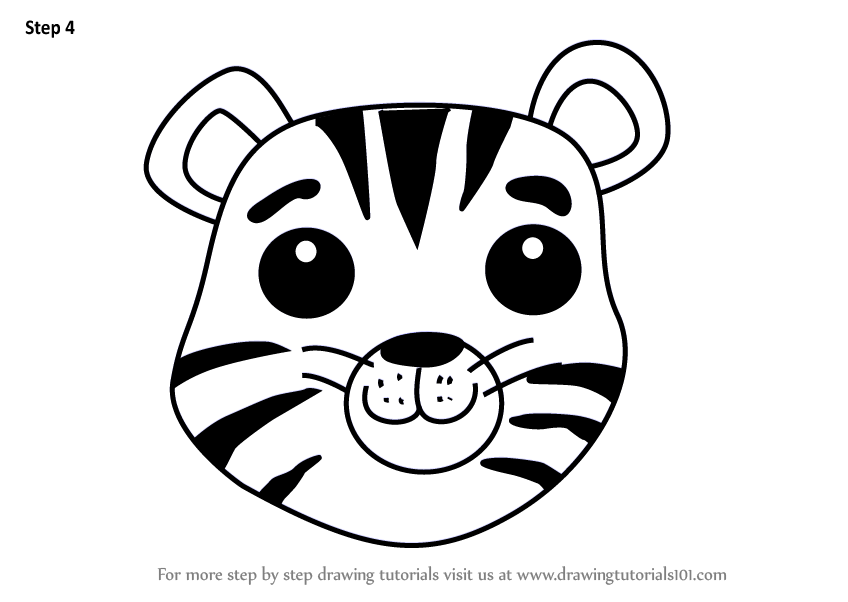 35+ Trends For Face Cartoon Face Tiger Drawing For Kids