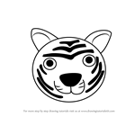 How to Draw a Tiger Face for Kids