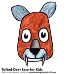 How to Draw a Tufted Deer Face for Kids
