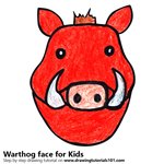 How to Draw a Warthog Face for Kids