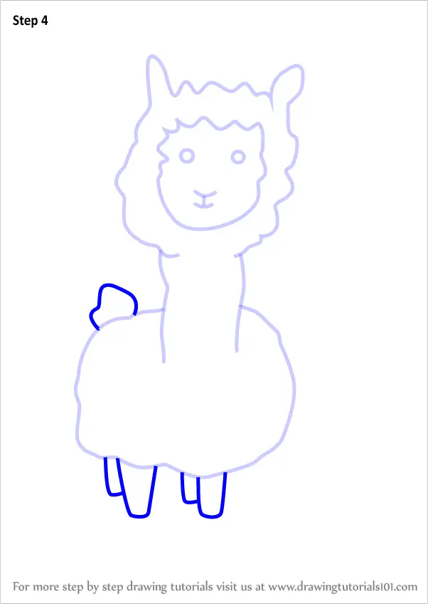 Learn How to Draw an Alpaca for Kids (Animals for Kids) Step by Step