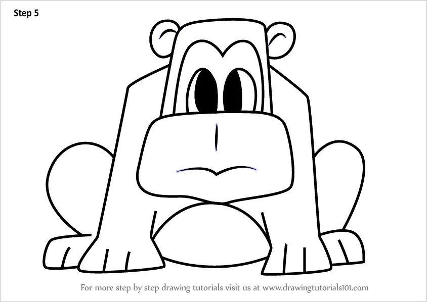 Learn How to Draw an Ape for Kids (Animals for Kids) Step by Step