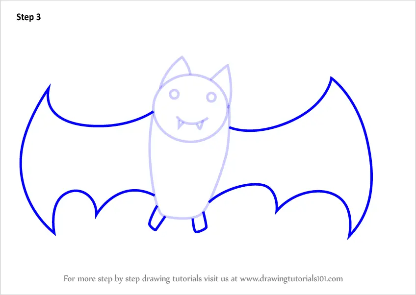 Learn How to Draw a Bat for Kids (Animals for Kids) Step by Step