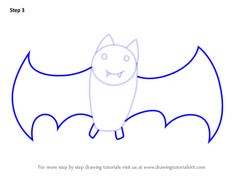 Learn How to Draw a Bat for Kids (Animals for Kids) Step by Step