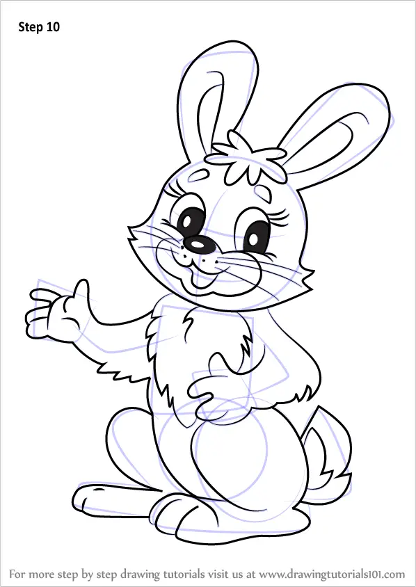 Learn How to Draw Cartoon Bunny Rabbit (Animals for Kids) Step by Step :  Drawing Tutorials