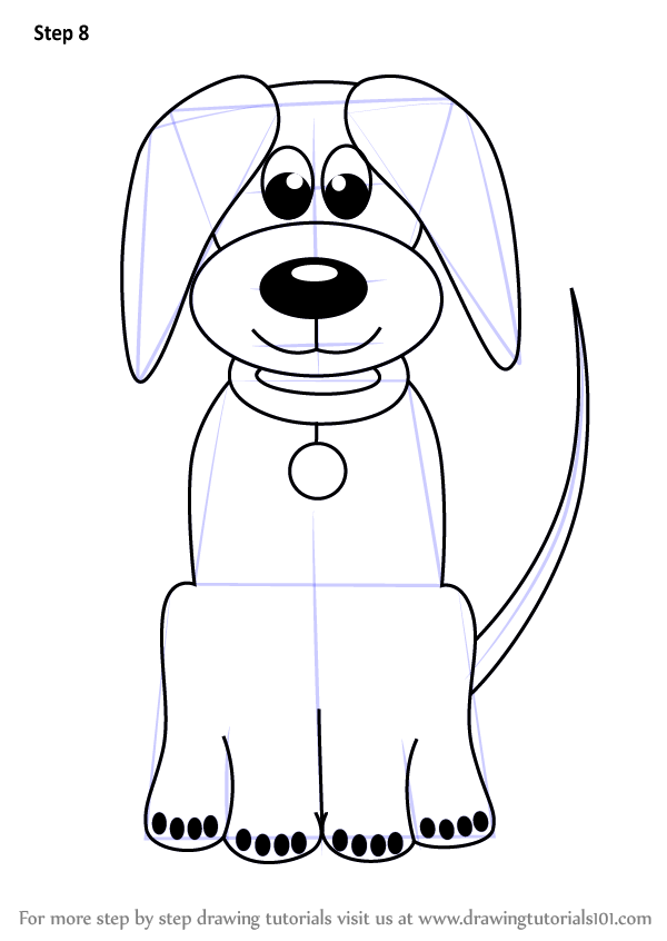 Learn How to Draw Cartoon Dog Easy (Animals for Kids) Step by Step