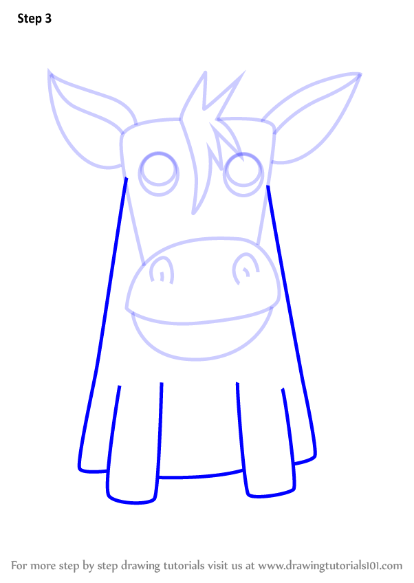 How to Draw a Donkey for Kids (Animals for Kids) Step by Step ...