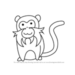 How to Draw a Emperor Tamarin for Kids