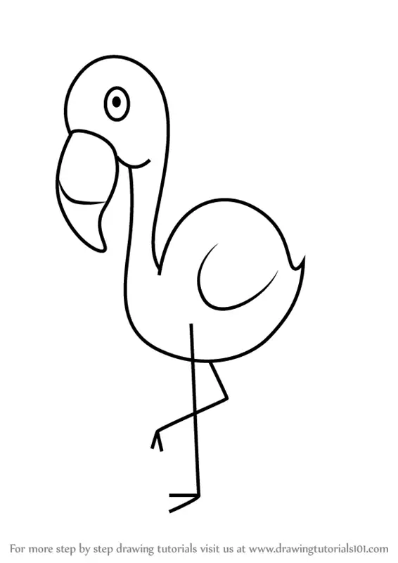 Learn How to Draw a Flamingo for Kids (Animals for Kids) Step by Step