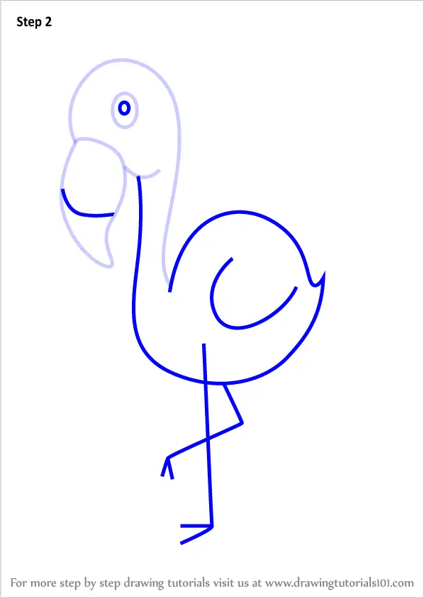 Learn How to Draw a Flamingo for Kids (Animals for Kids) Step by Step