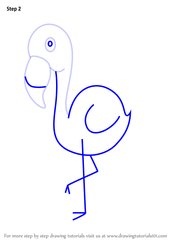 Learn How to Draw a Flamingo for Kids (Animals for Kids) Step by Step