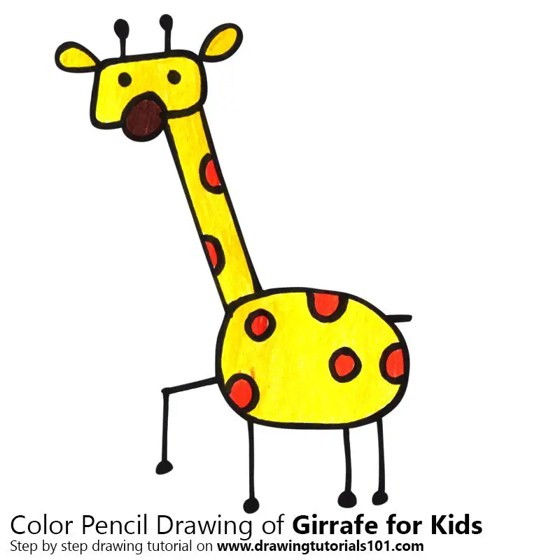 Giraffe coloring page for kids.