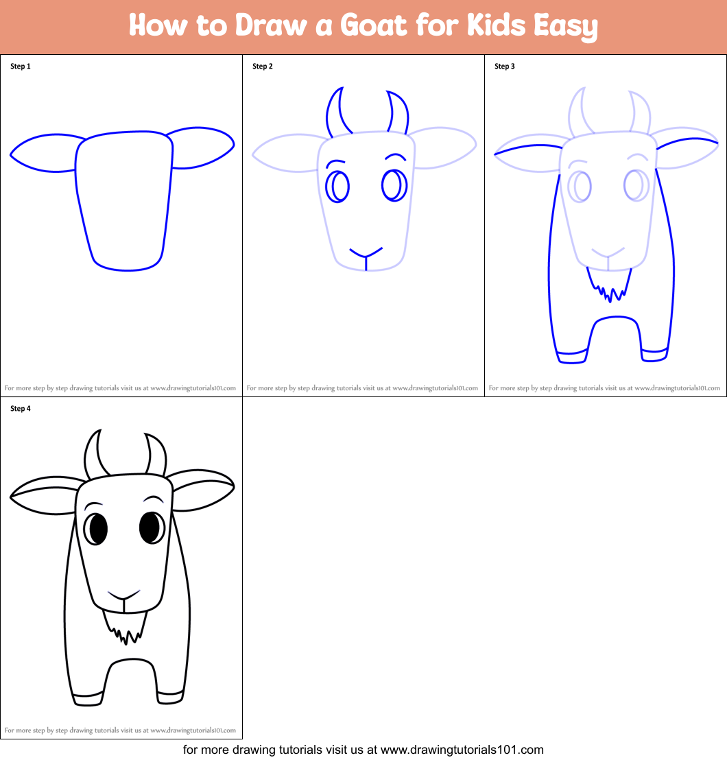 Cartoon Goat Drawing - How To Draw A Cartoon Goat Step By Step