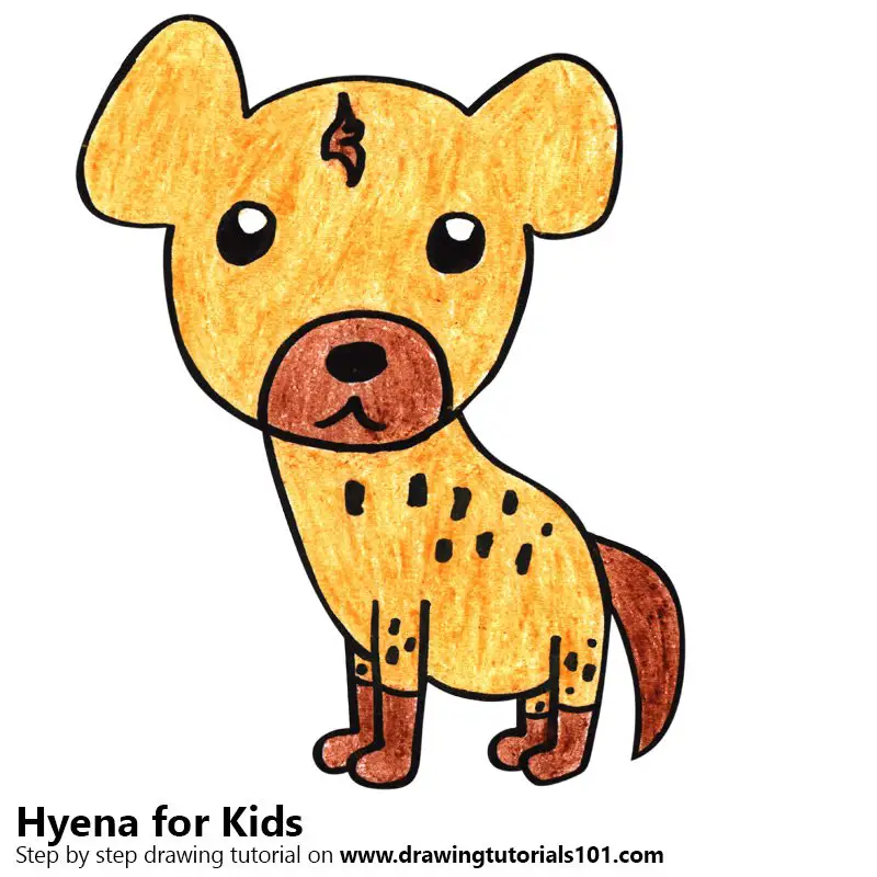 Learn How To Draw A Hyena For Kids Animals For Kids Step By Step Drawing Tutorials