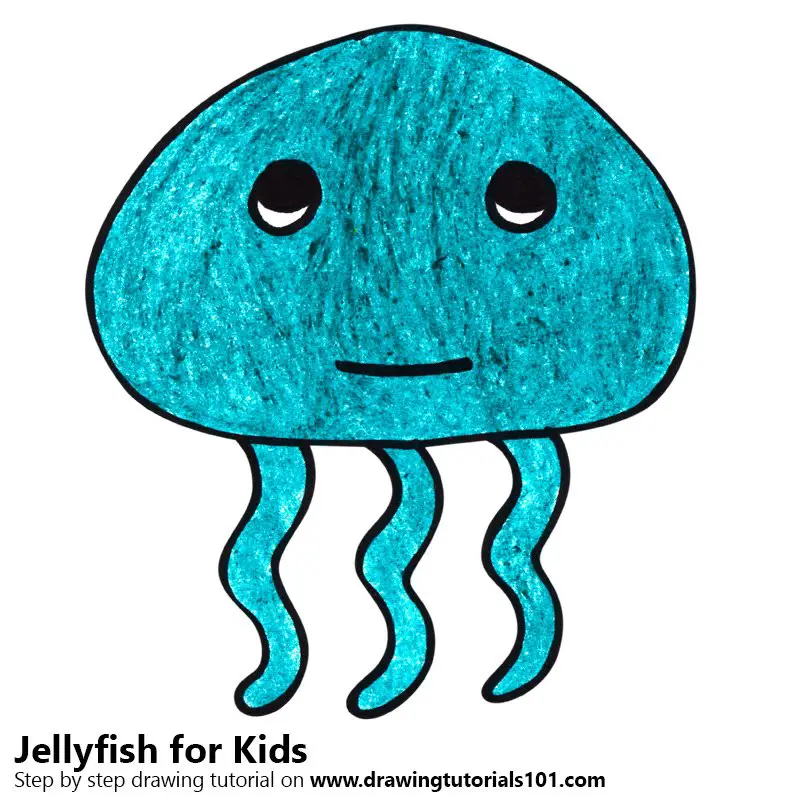 Learn How to Draw a Jellyfish for Kids Very Easy (Animals for Kids) Step by  Step : Drawing Tutorials