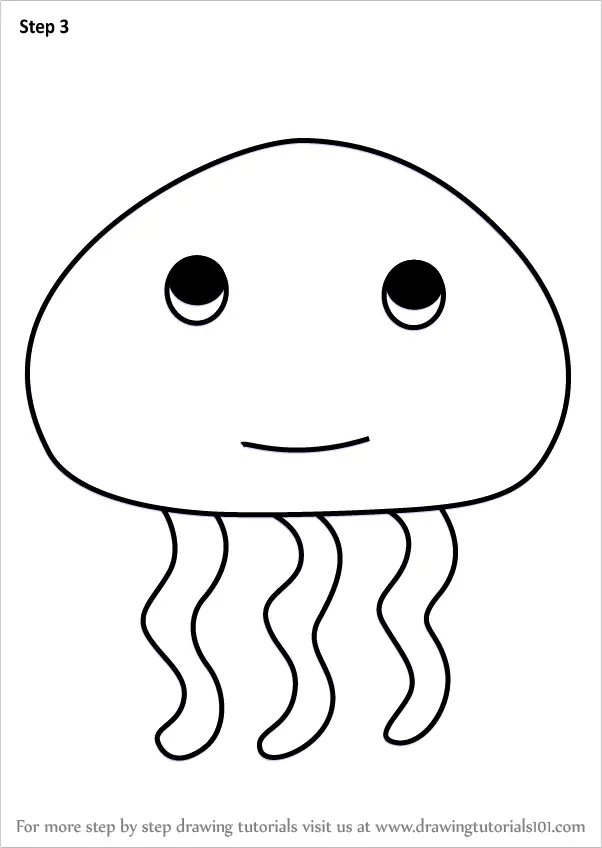 Learn How to Draw a Jellyfish for Kids Very Easy (Animals ...