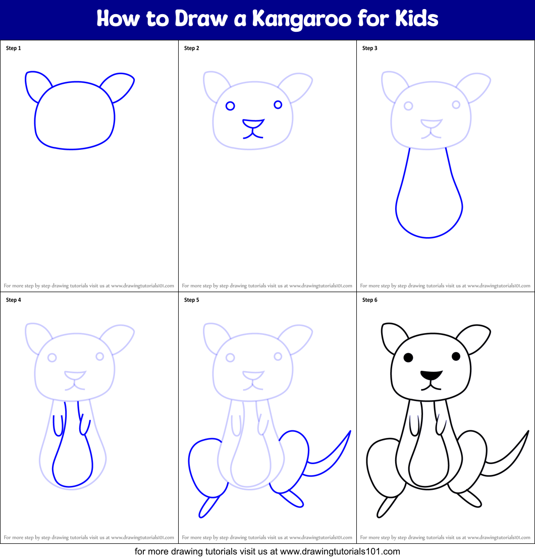 How to Draw a Kangaroo for Kids (Animals for Kids) Step by Step ...