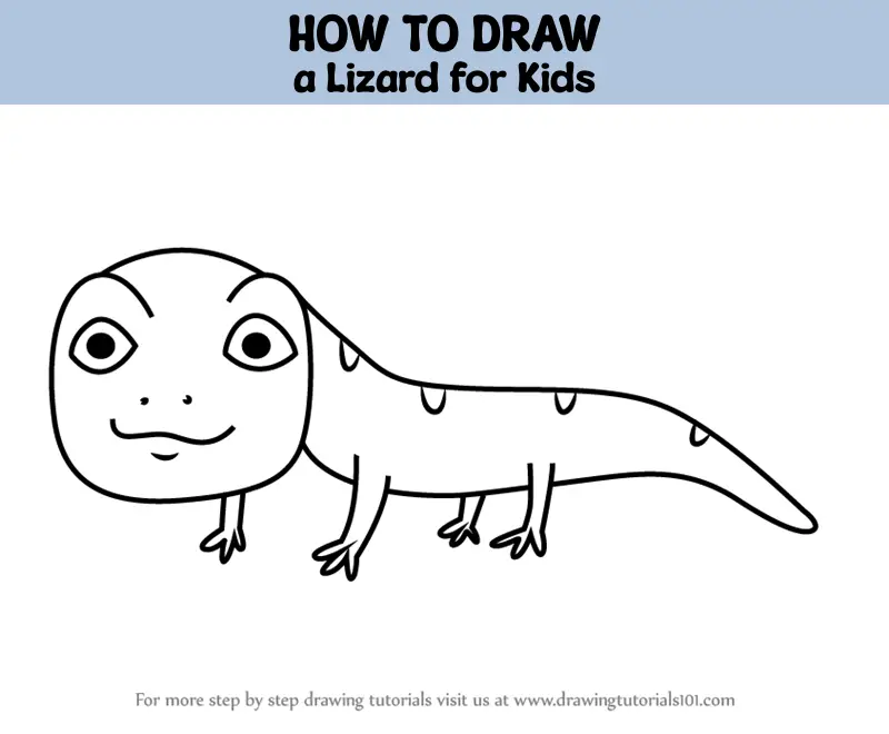 How to Draw a Lizard for Kids (Animals for Kids) Step by Step ...