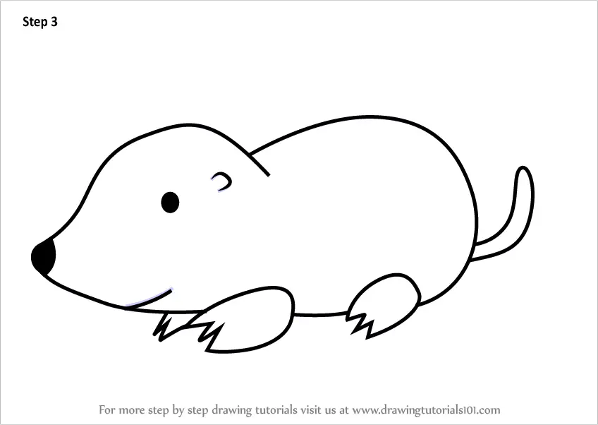 Learn How To Draw A Mole For Kids Animals For Kids Step By Step Drawing Tutorials