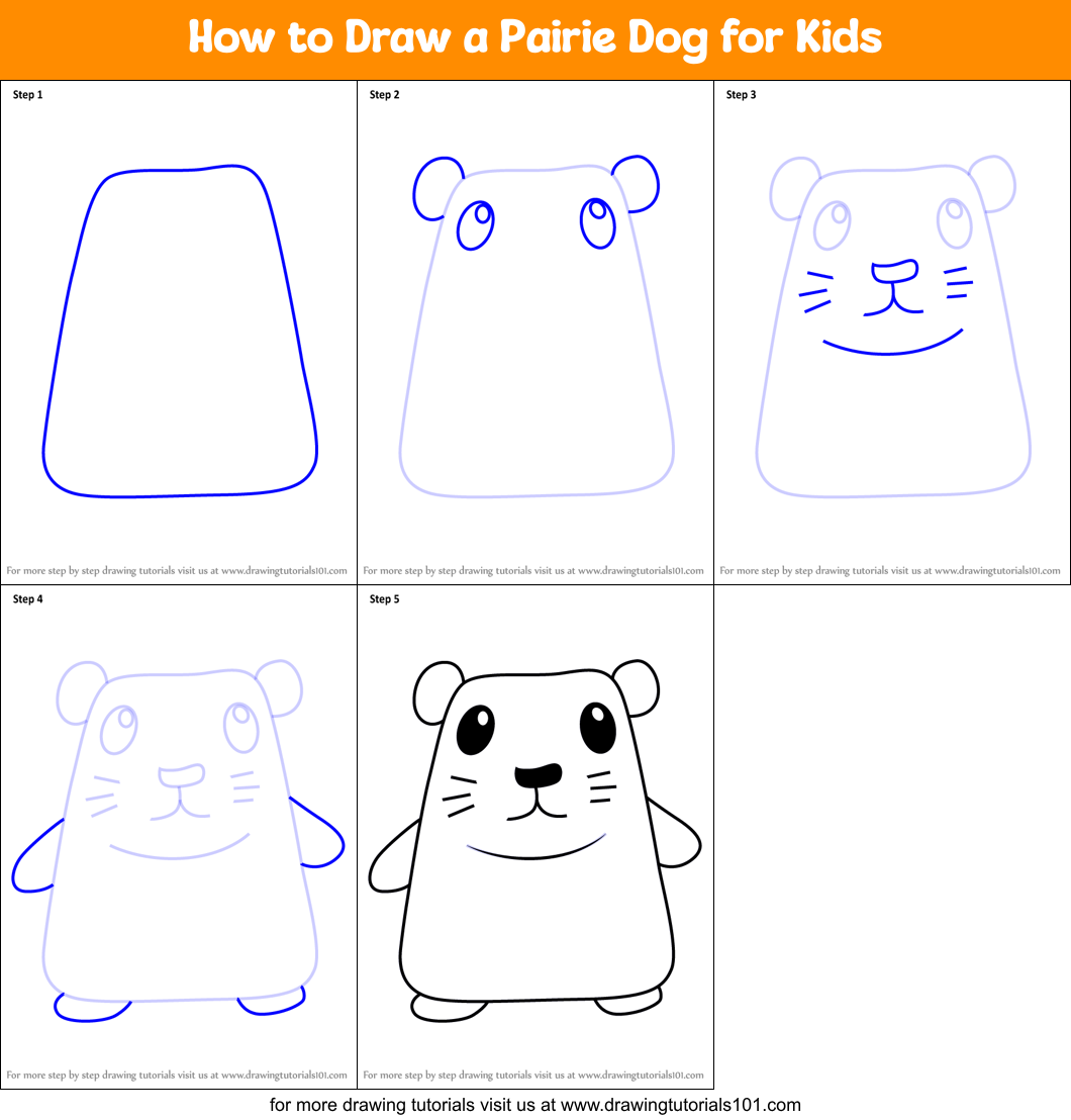 How to Draw a Pairie Dog for Kids Printable Step by Step