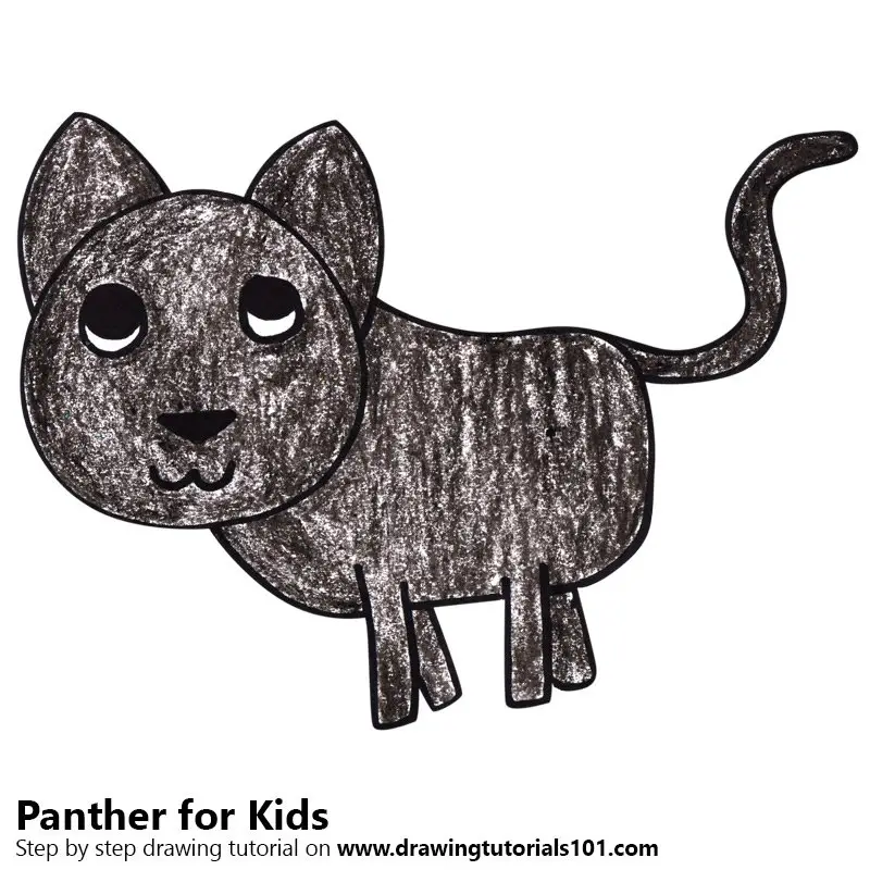 Learn How To Draw A Panther For Kids Animals For Kids Step By Step Drawing Tutorials