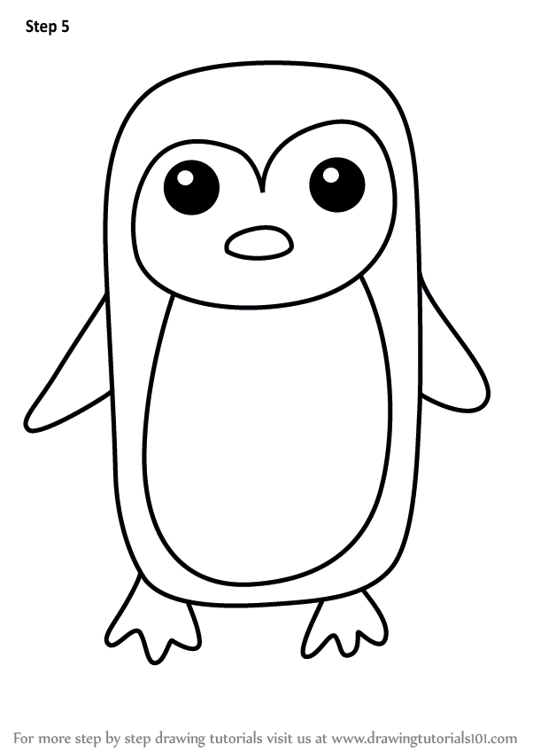 Learn How to Draw a Penguin for Kids Easy (Animals for ...