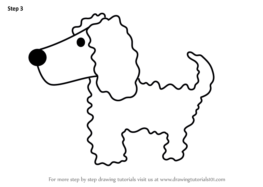 Learn How to Draw a Poodle Dog for Kids (Animals for Kids) Step by Step