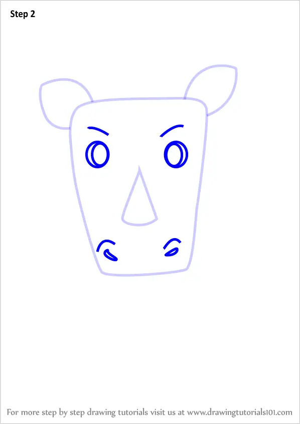 very easy step drawing rhinoceros draw tutorials animals
