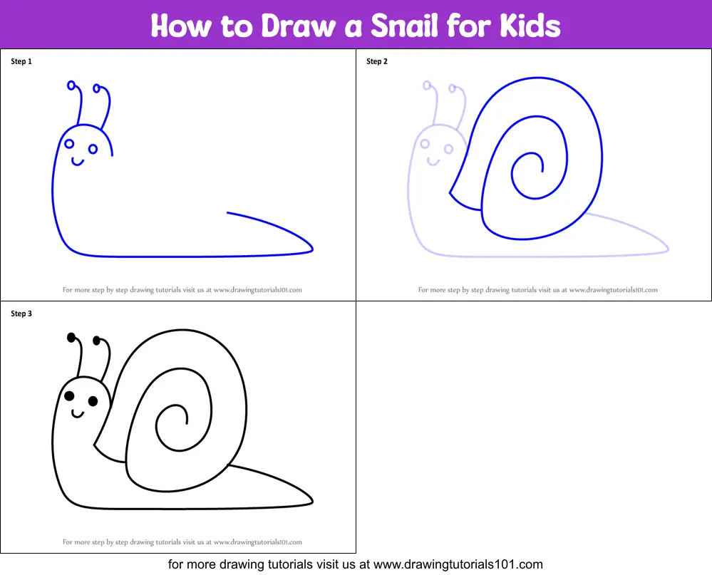 How To Draw A Snail Easy For Kids - memoriasdemarcking